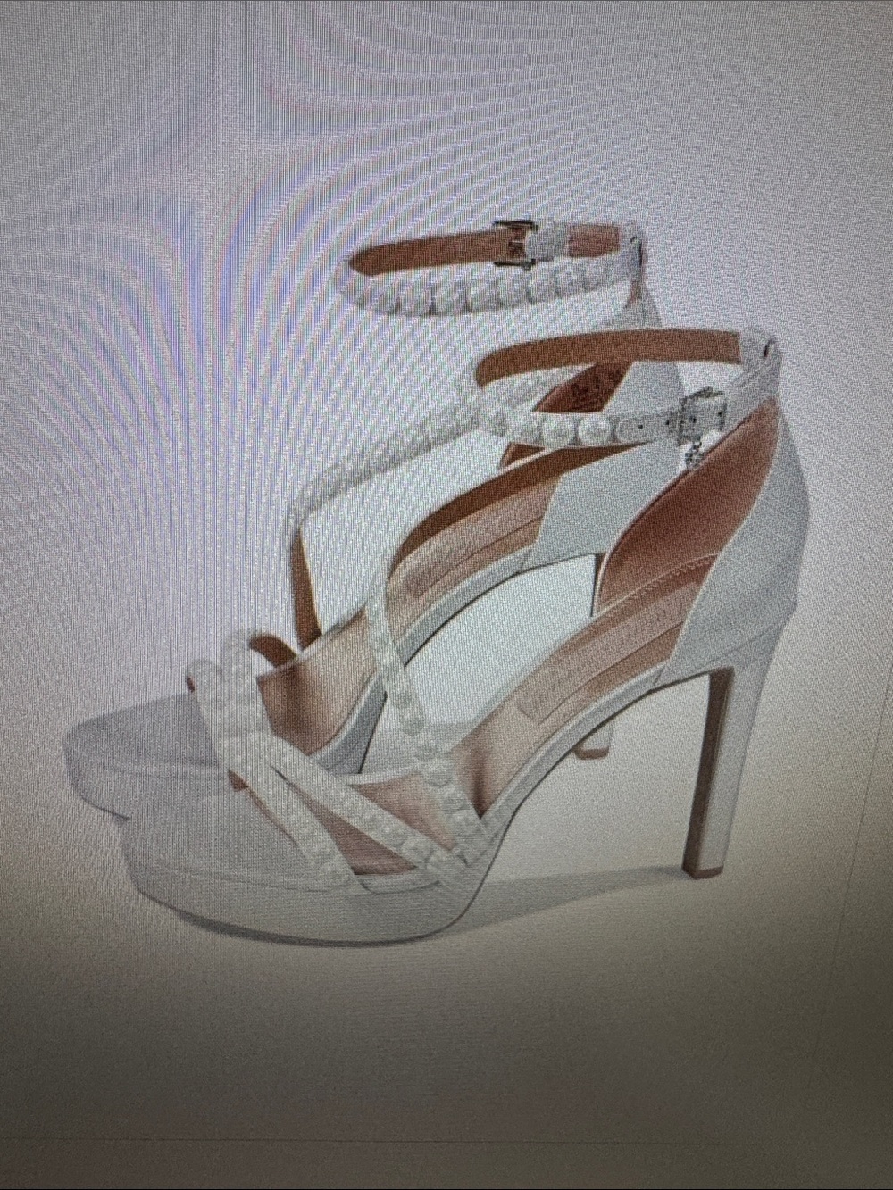 Pnina Tornai White Braided Platform Ankle-Strap High Heels